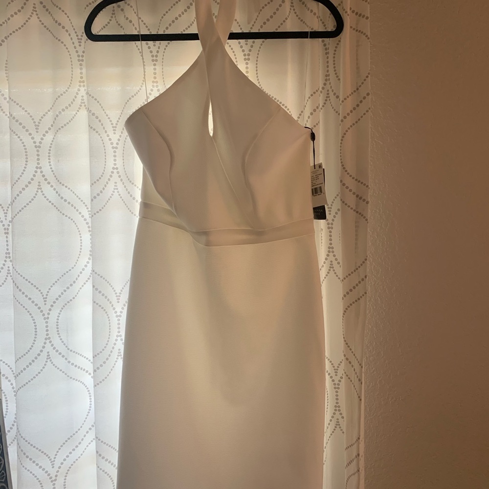 Adrianna Papell white halter dress size 6